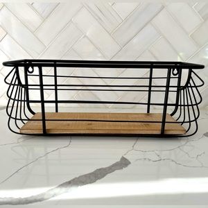 Brown and Black Single Wall Shelf
